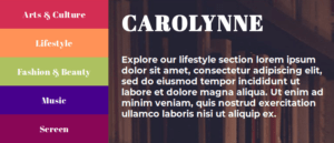 Carolynne news section mobile screenshot