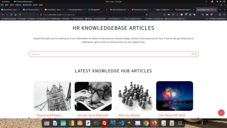 Tercus HR knowledge base layout