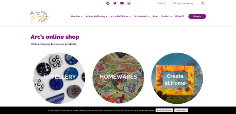 Arc's Online Shop Screenshot
