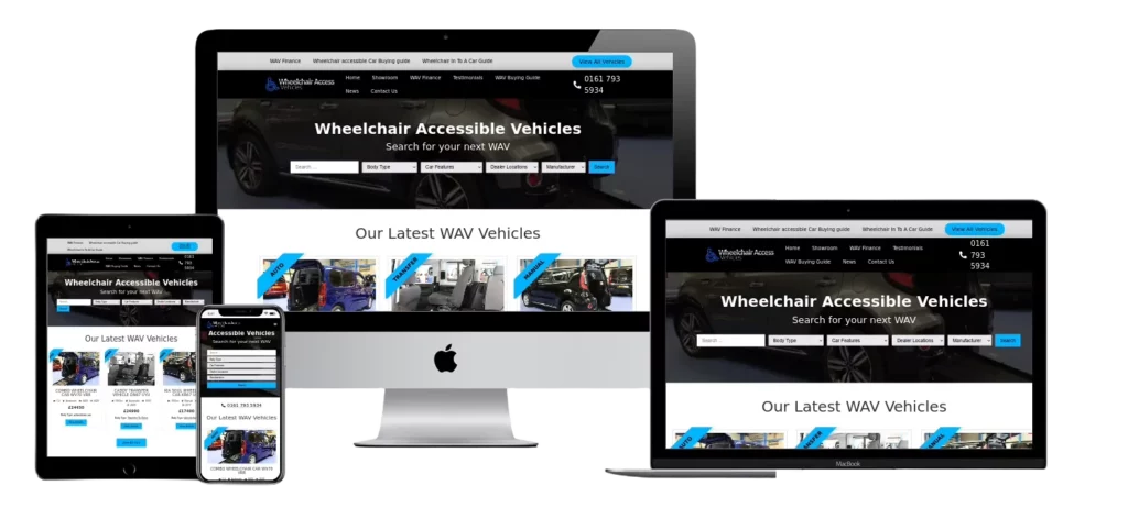 Wheelchair accessible vehicles responsive screenshot