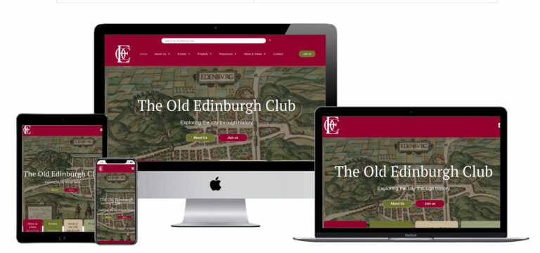 WordPress redesign for The Old Edinburgh Club screenshot